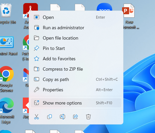 Show more options