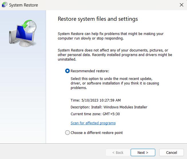 System Restore