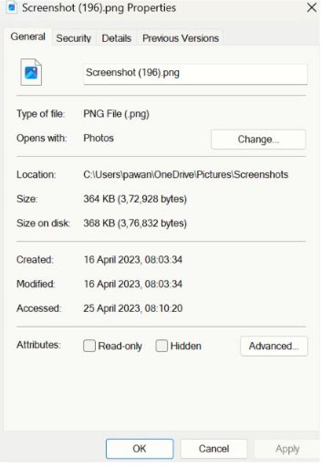 Type of File section