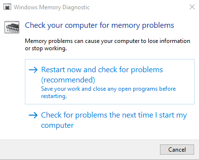 Windows Memory Diagnostic