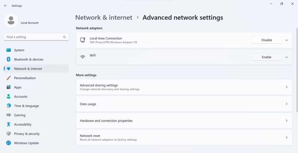 Windows Settings app
