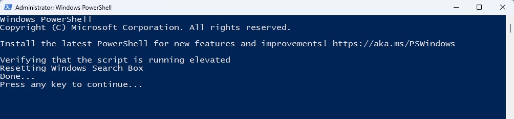 Windows search settings
