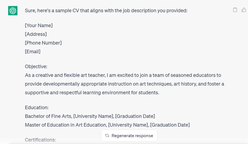 ChatGPT Resume