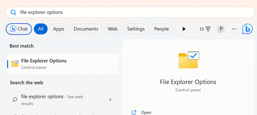 file explorer options