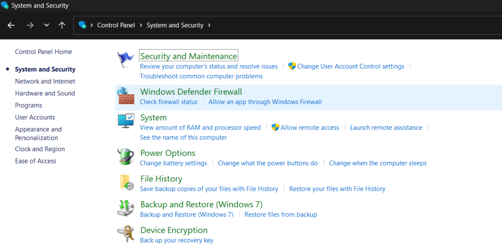 Windows Defender Firewall