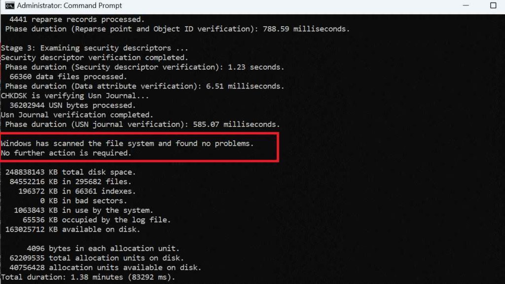 scanned the file system