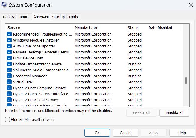 system configuration