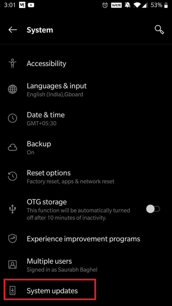 system updates
