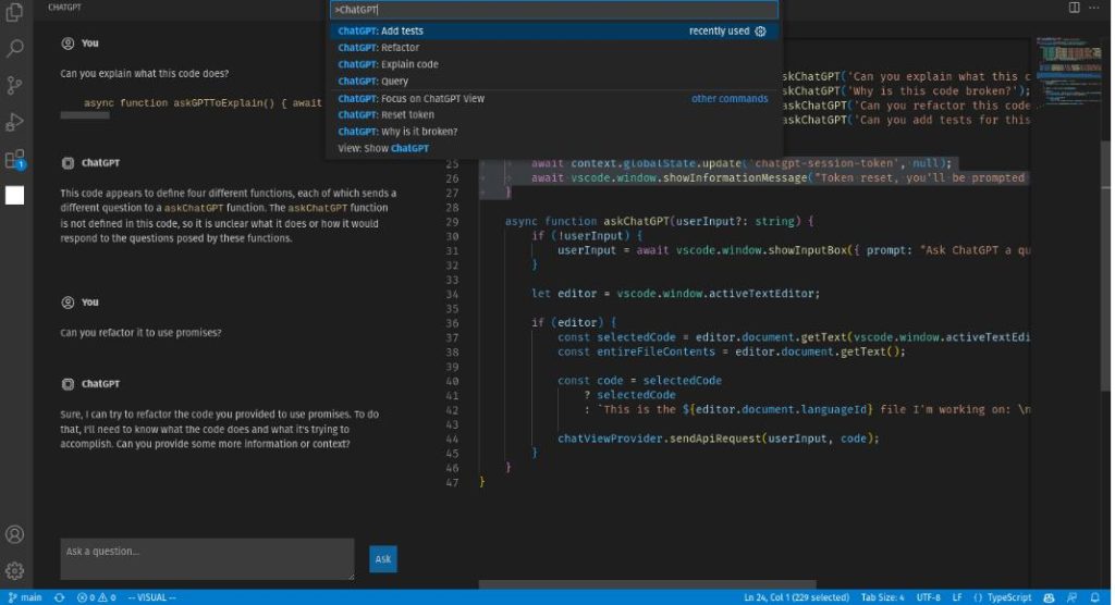 ChatGPT VS Code extension