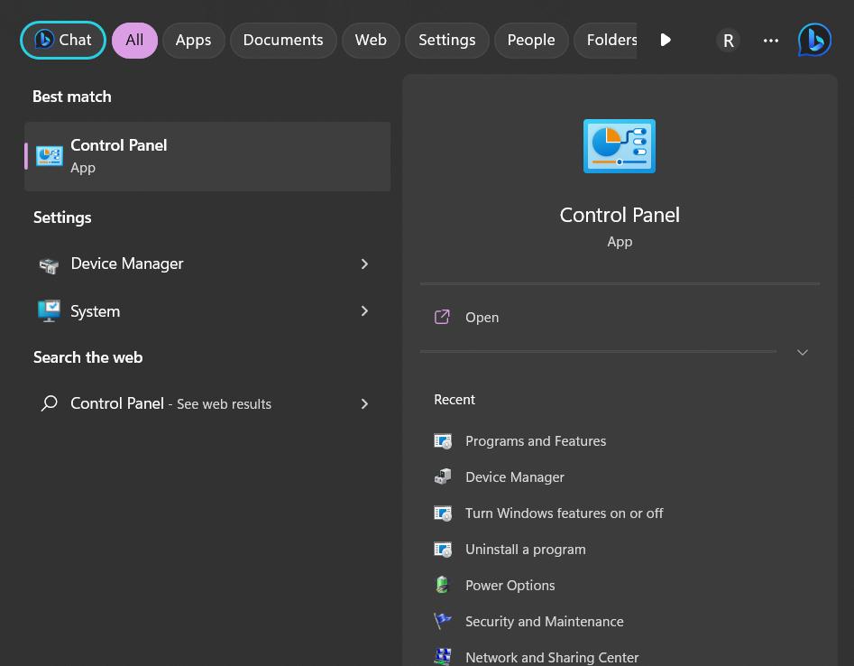 Control Panel