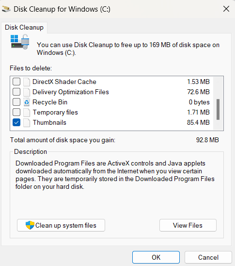 Disk Cleanup windows