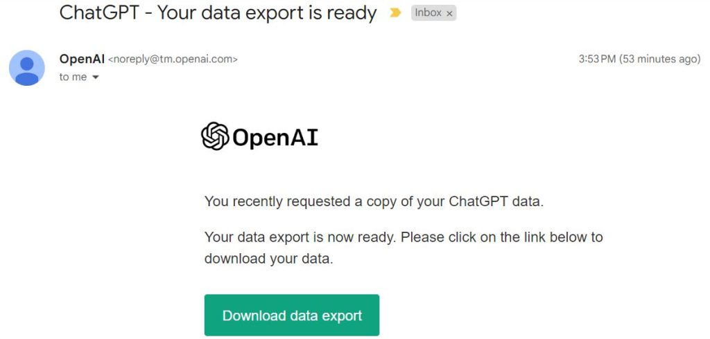 Download data export