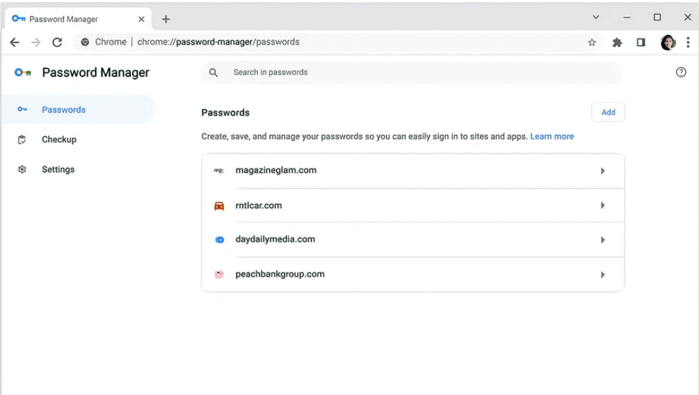 Google Password Manager Shortcut