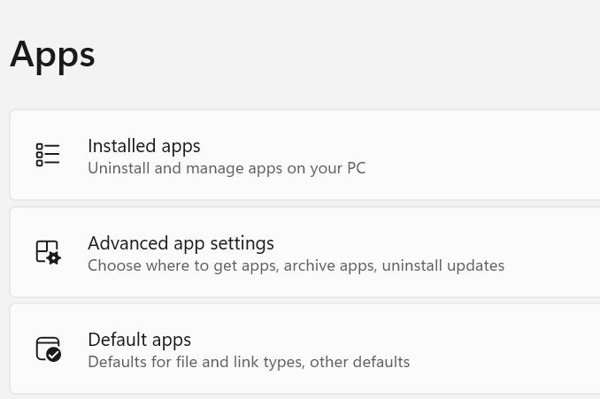 Installed apps