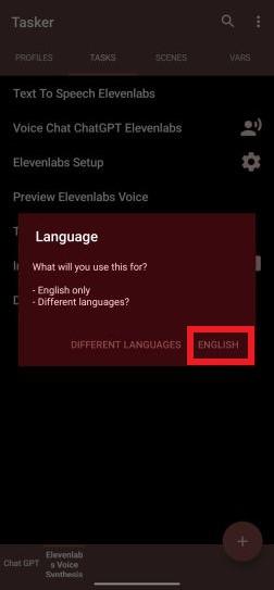Language prompt