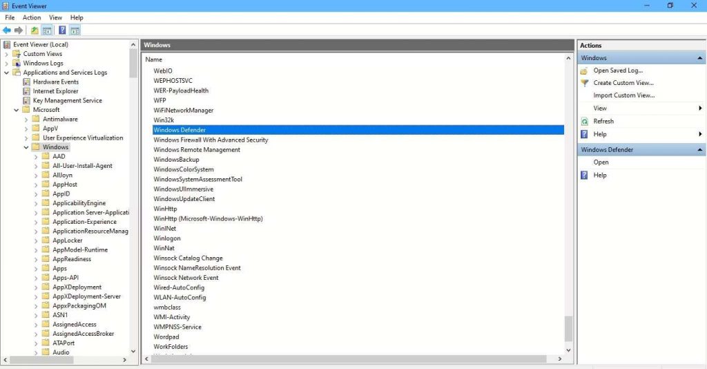 Locate Windows Defender