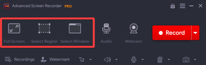 Multiple recording modes