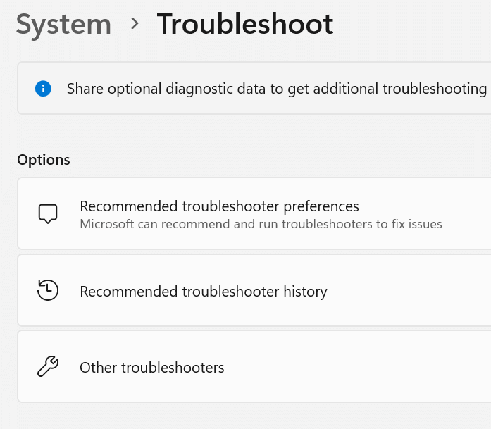 Other Troubleshooters