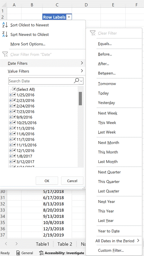 PBI PivotTables
