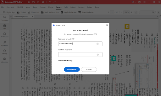Protect pdf