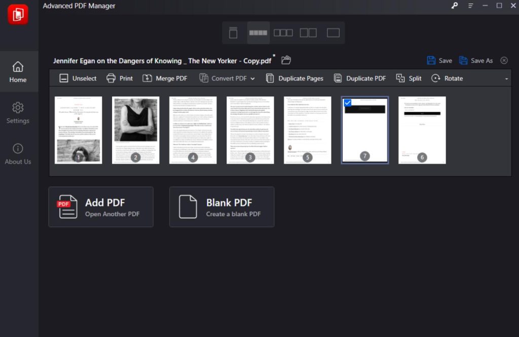 Rearrange or Remove Pages