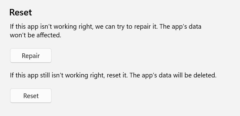 Repair button