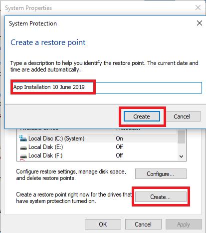 Run A System Restore Point