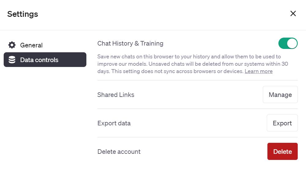 Shared Links option