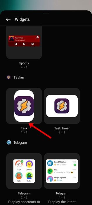 Task widget
