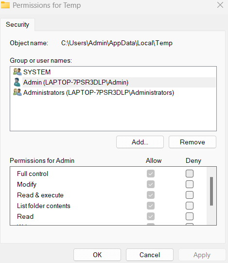 To change permissions, click Edit