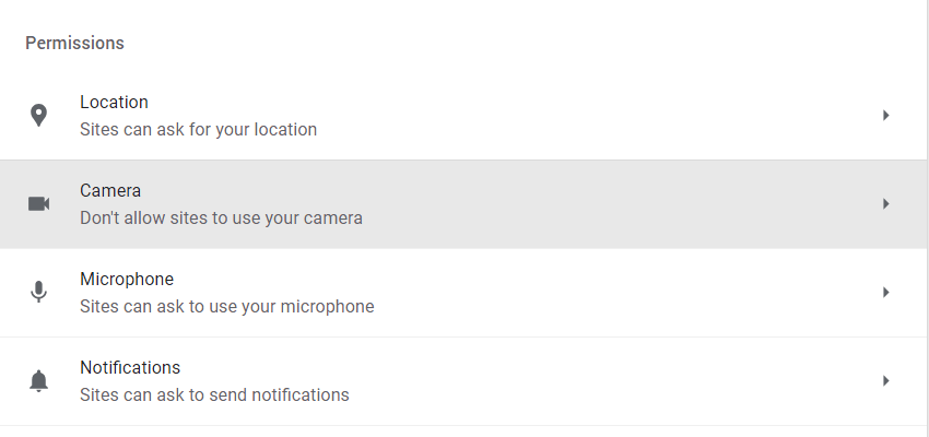 Under Permissions