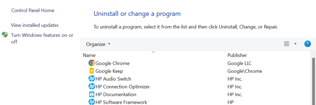 View Installed Updates