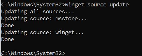 Winget sources
