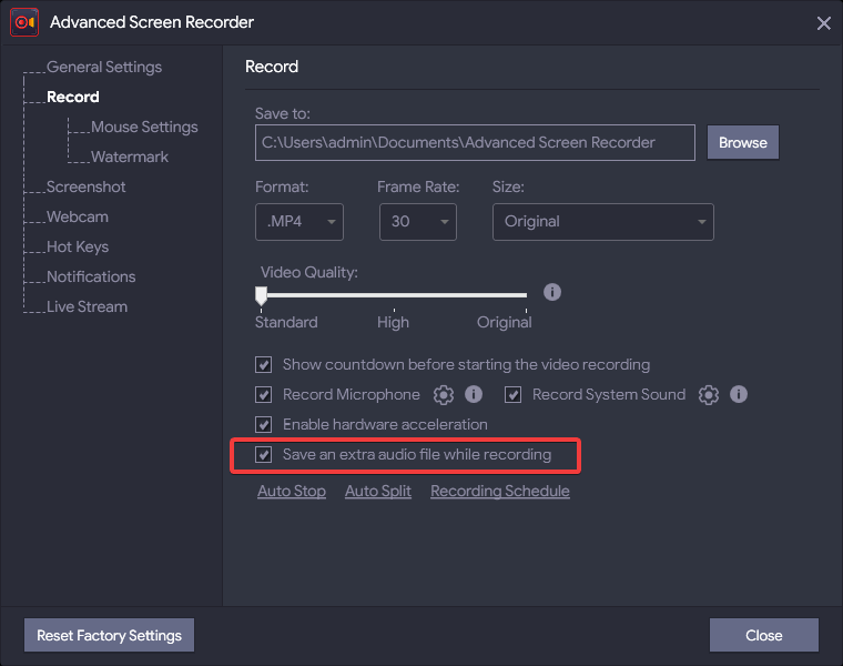 asr video recording software