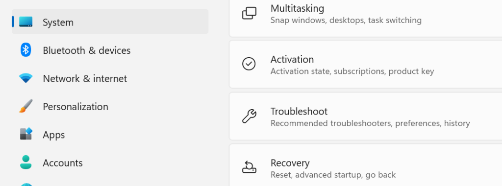 click on Troubleshoot