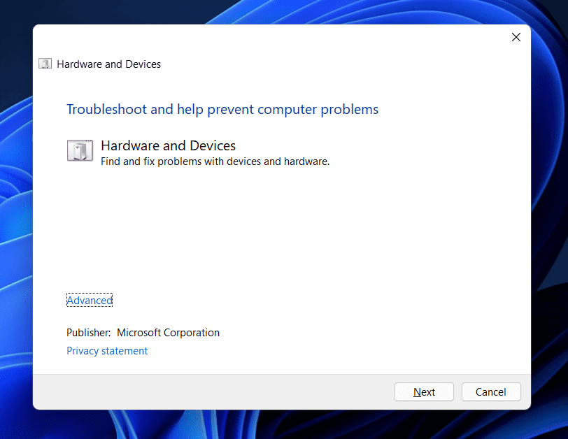 devices troubleshooter