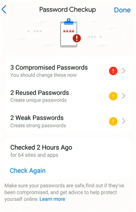 Outdated or weak passwords