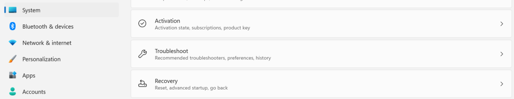 select Troubleshoot