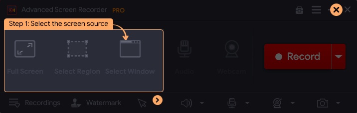 select the screen source