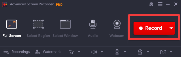 start recording after selecting