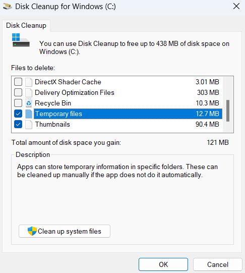 temporary files
