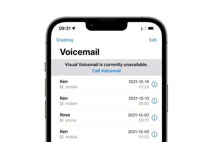 voicemail options