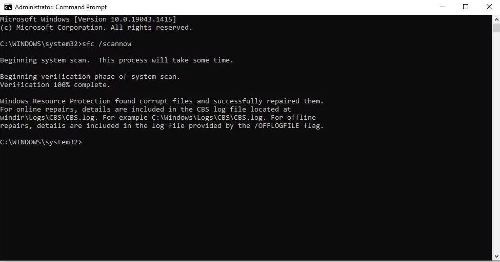 Check For Corrupted System Files