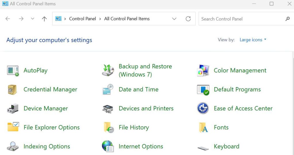 Control Panel