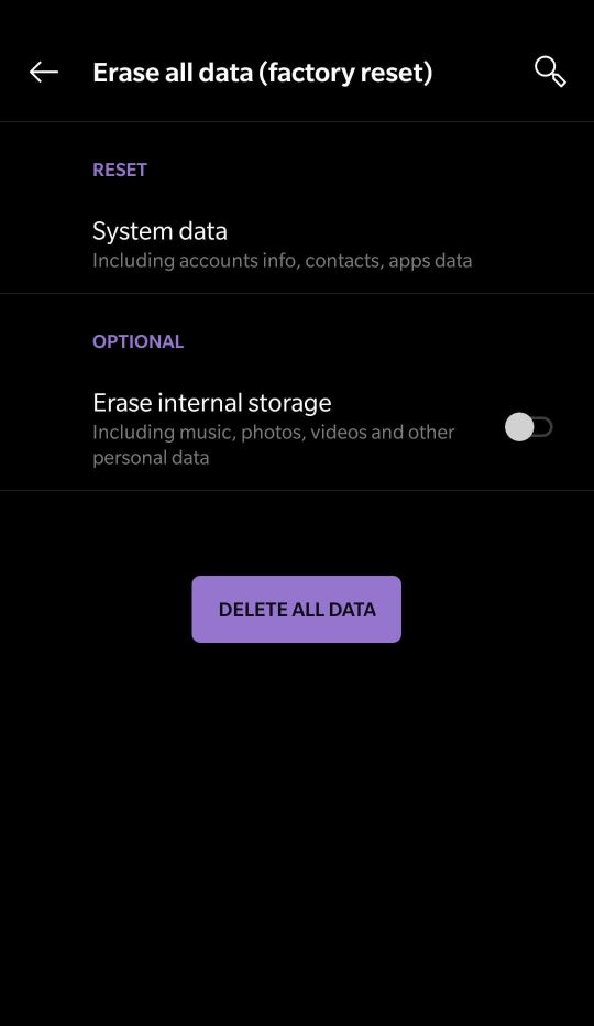 Delete all data