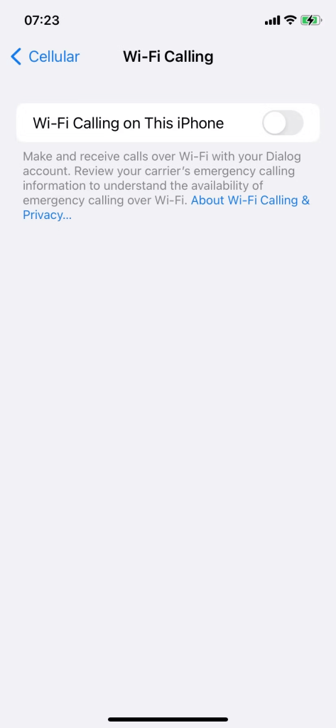 Disable WiFi Calling
