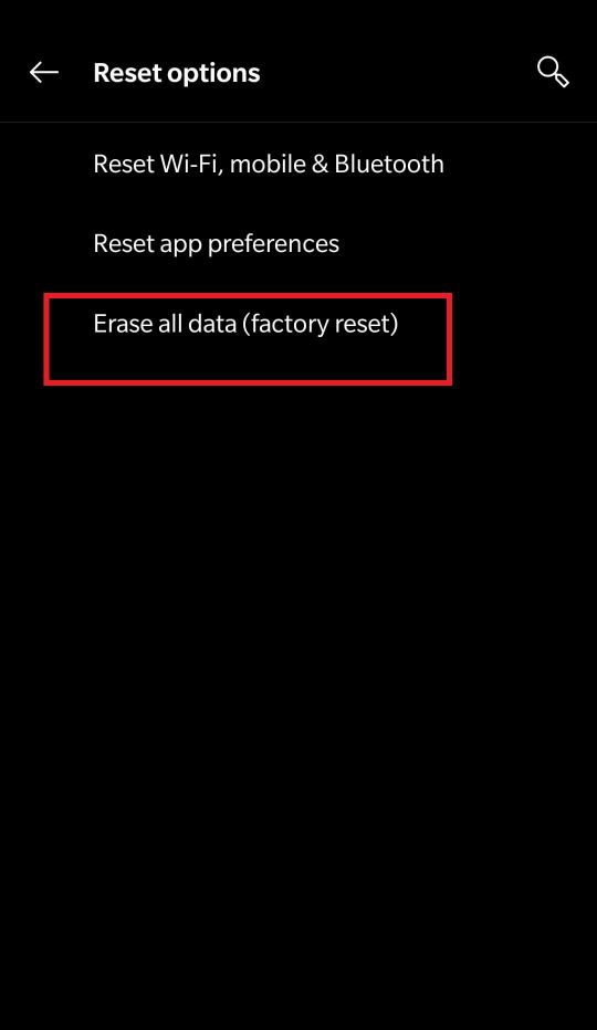 Erase all data