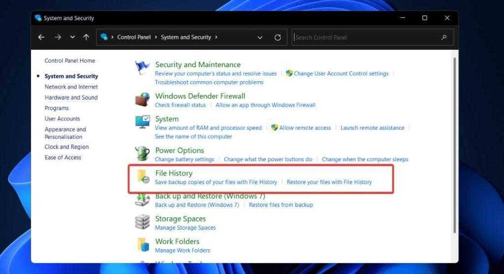 File History Backup