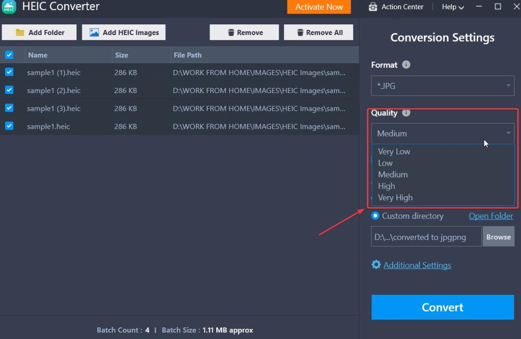 Manage Image Quality