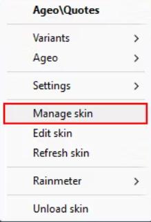 Manage Skin